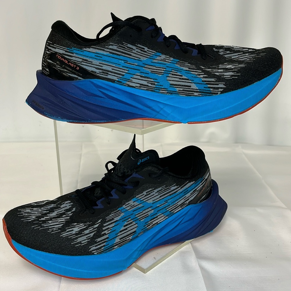 ASICS Men's Running Shoes - Black and Blue